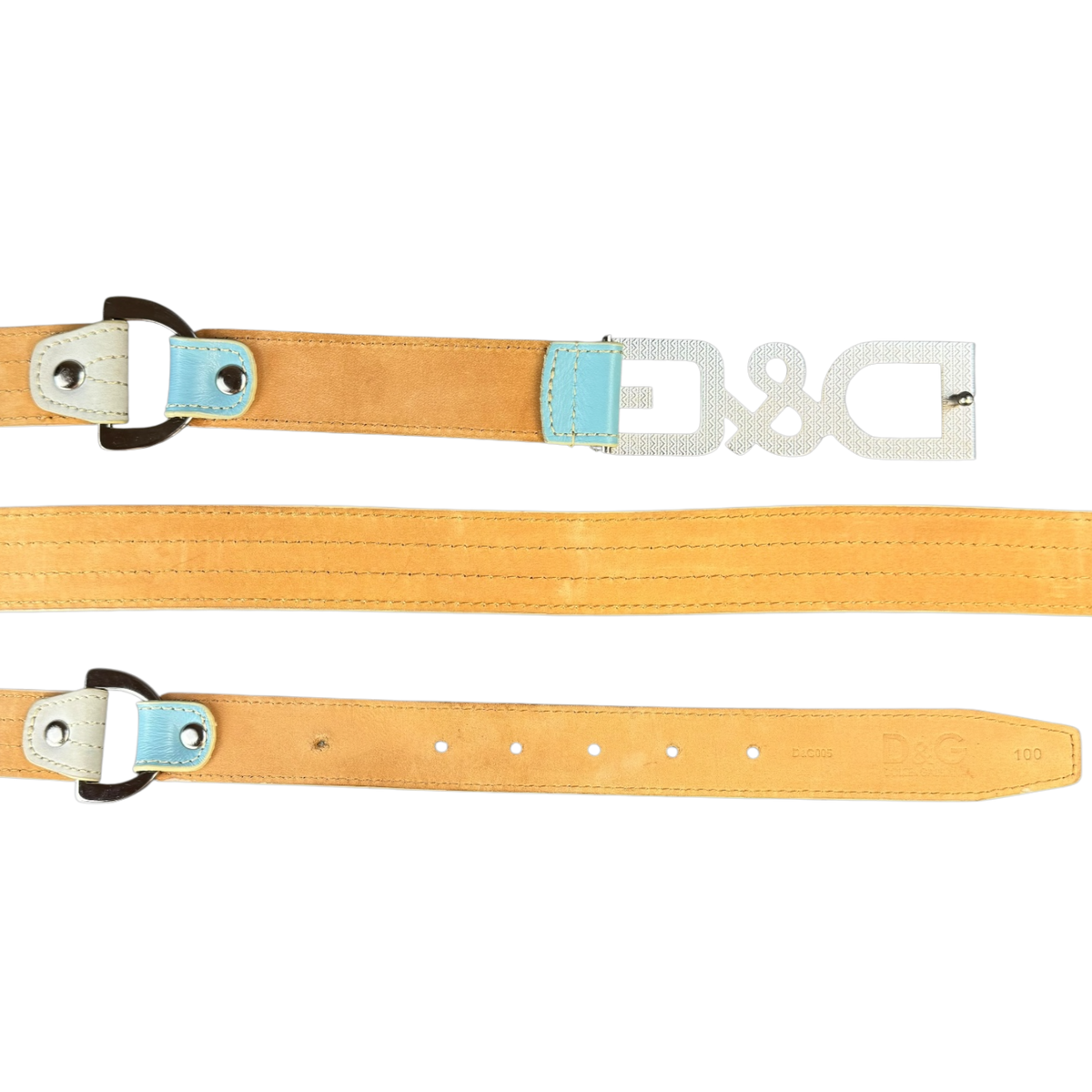 Dolce & Gabbana Baby Blue Leather Belt