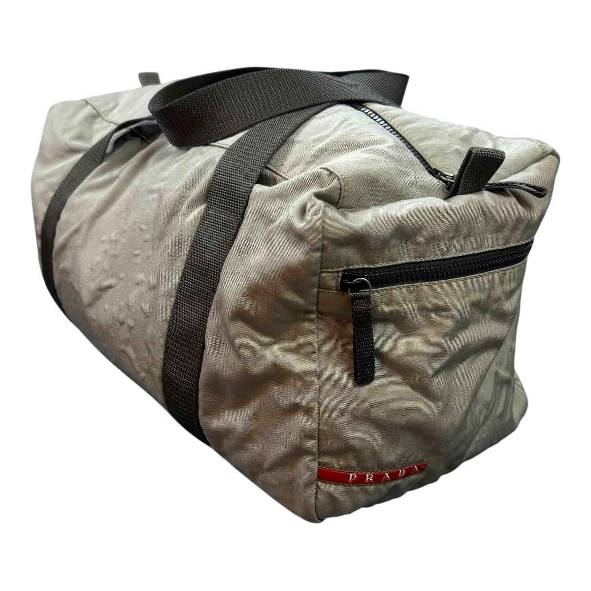 Prada Linea Rossa Grey Duffle Bag