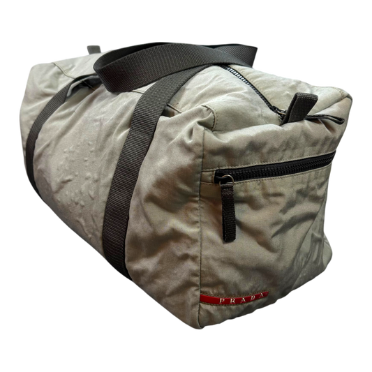 Prada Linea Rossa Grey Duffle Bag