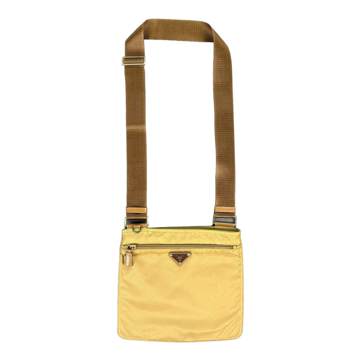 Prada Brown Triangle Logo Bag