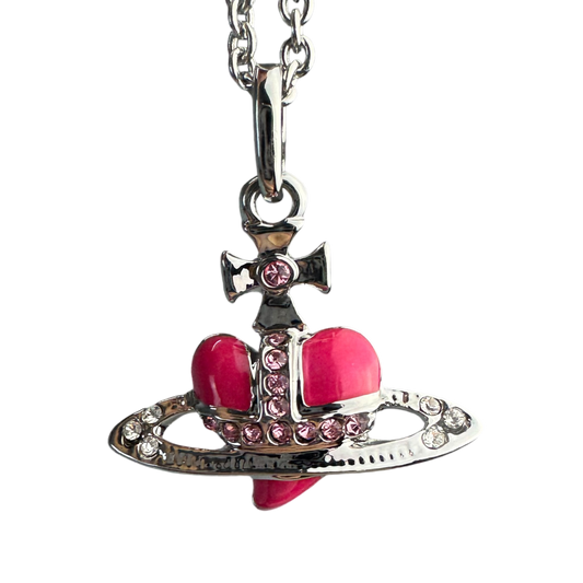Vivienne Westwood Pink Heart Orb Necklace