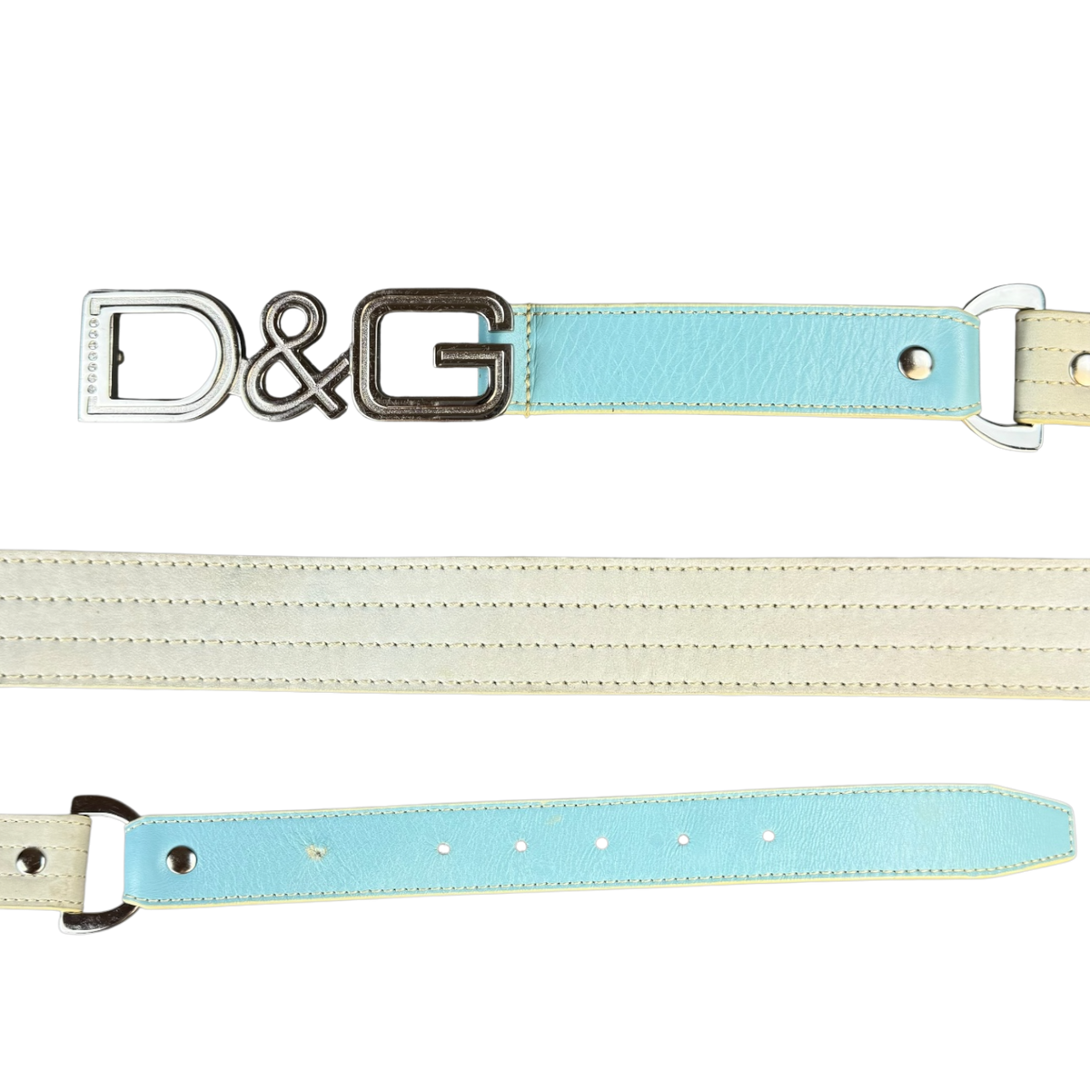 Dolce & Gabbana Baby Blue Leather Belt