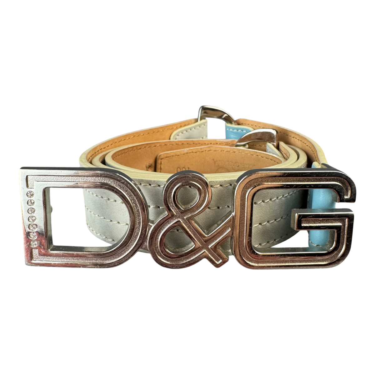 Dolce & Gabbana Baby Blue Leather Belt