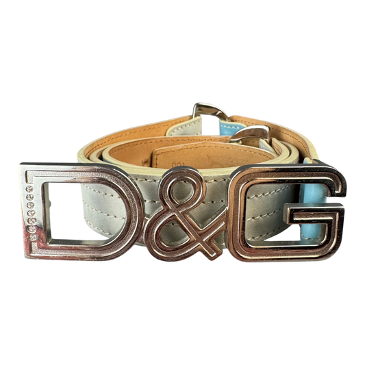 Dolce & Gabbana Baby Blue Leather Belt