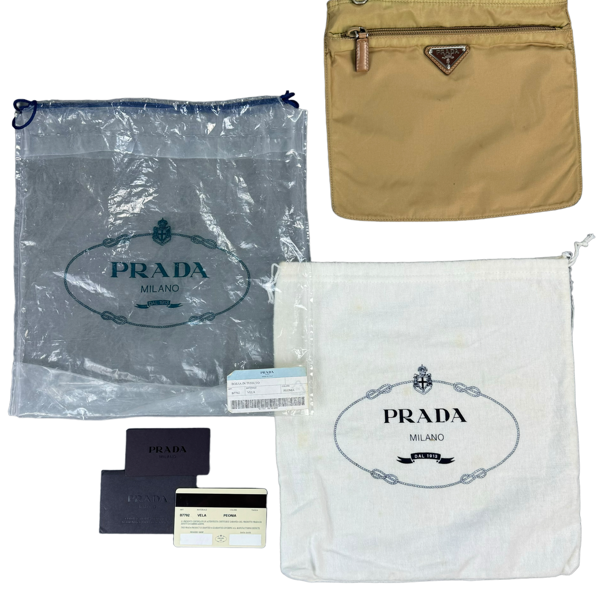 Prada Brown Triangle Logo Bag