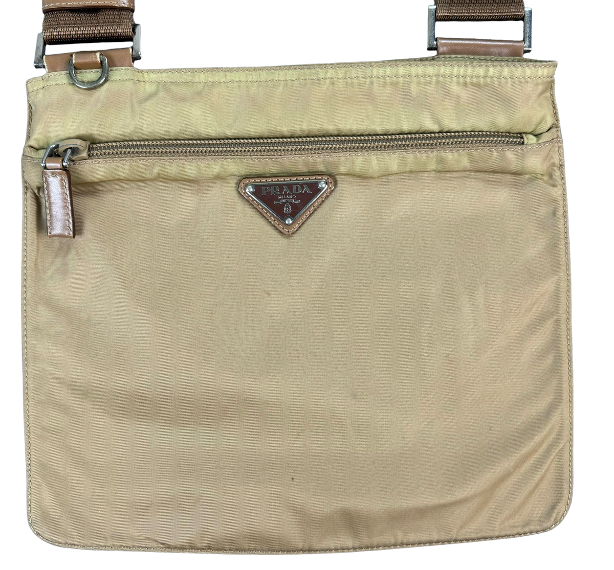 Prada Brown Triangle Logo Bag