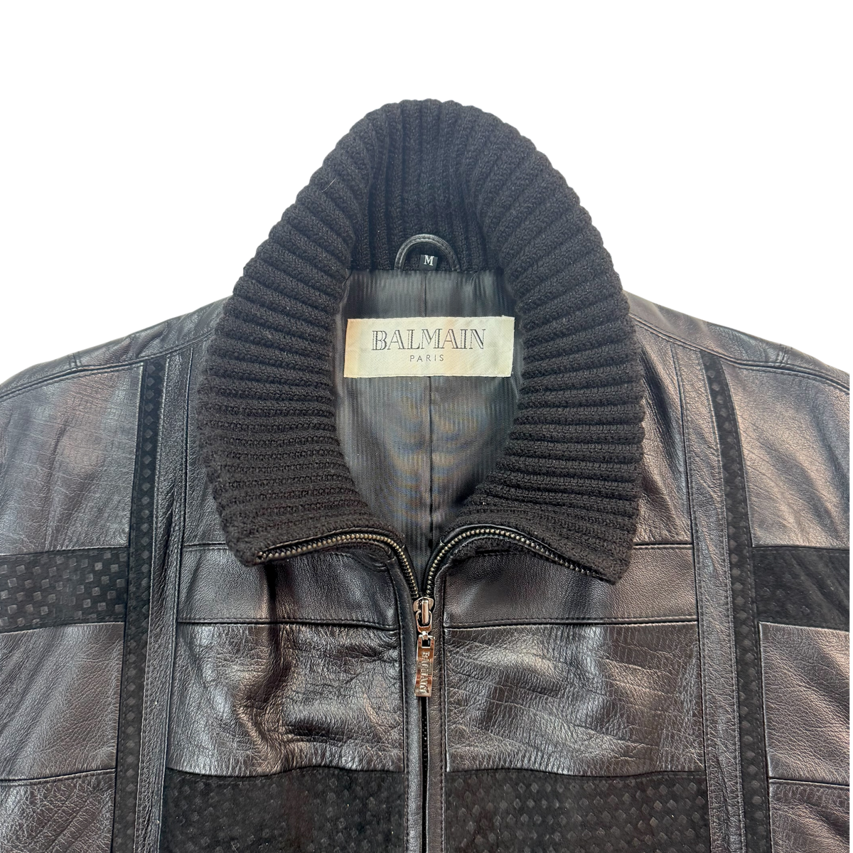 Balmain Leather and Knit Jacket