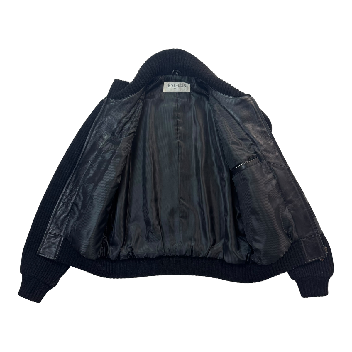 Balmain Leather and Knit Jacket