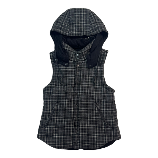 Y-3 Grey Flannel Hooded Vest