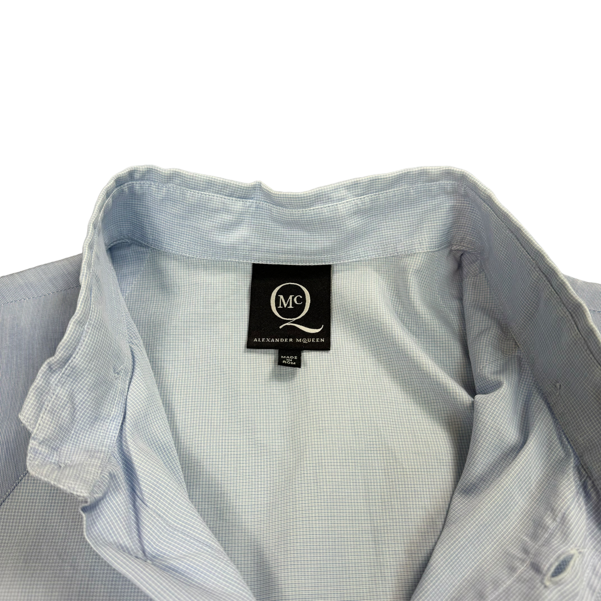 Alexander McQueen Baby Blue Grid Shirt